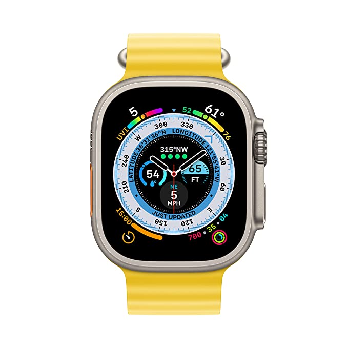 Apple Watch Series 8 Ultra Titanium yellow straps