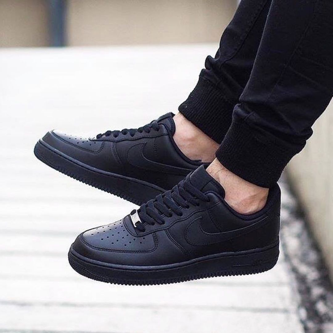 First Copy Nike Airforce 1 Triple Black Leather Womens