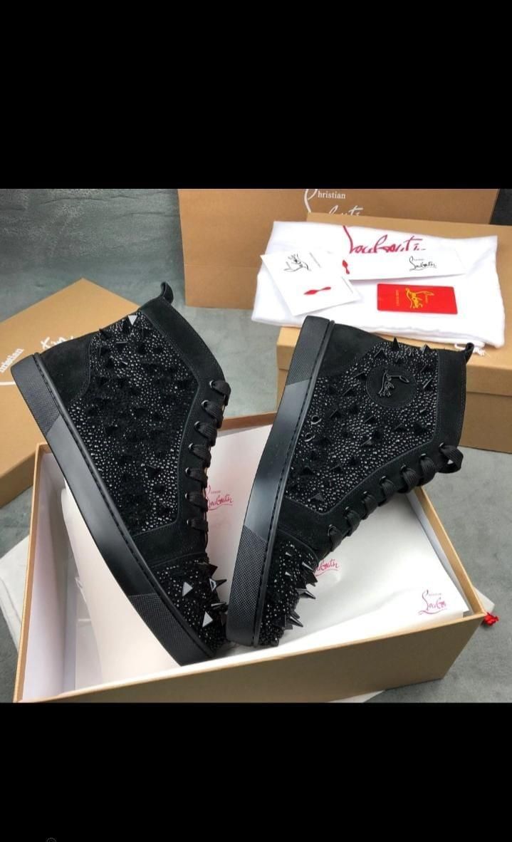 First Copy Christian Louboutin Louis Spike High Top “All Black”