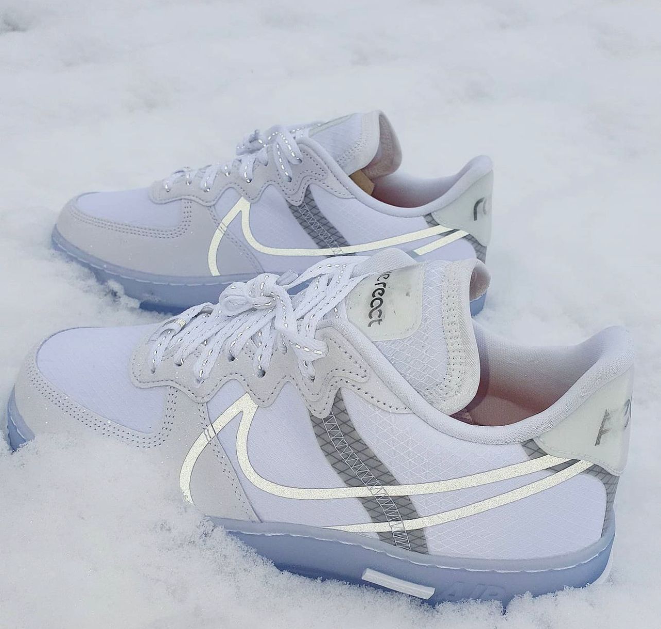 First Copy Nike Airforce 1 React Ice Light Bone Women